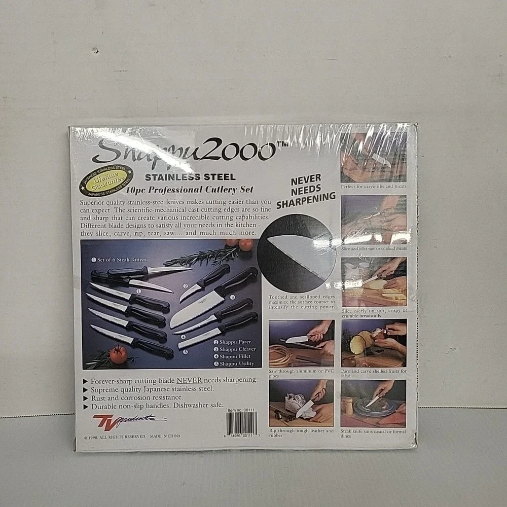 Shappu 2000 Stainless Steel 10pc‎ Professional Cutlery Knife Set Forever Sharp